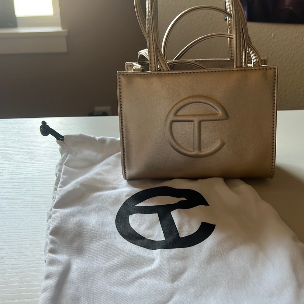 Small Gold Telfar Shopping Bag